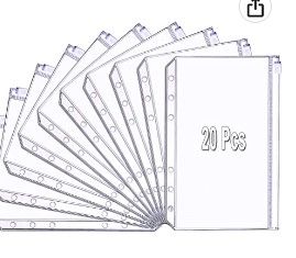 Photo 1 of 20Pcs A5 Sizes Binder Pockets, Notebook Binder Loose Leaf Bags