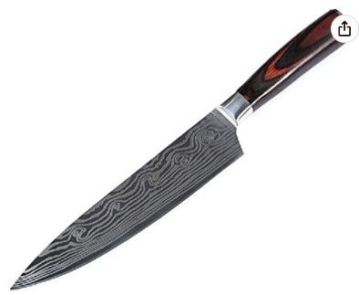 Photo 1 of 8 inch kitchen knife, cutting knife, Damascus high carbon stainless steel knife 