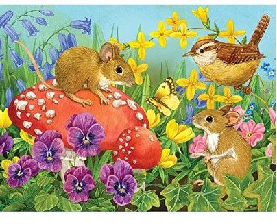 Photo 1 of Anwiner DIY Paint by Numbers for Kids & Adults & Beginner, DIY Oil Painting Gift Kits?20x16inch) Canvas – Rats and Birds.