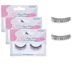 Photo 1 of BEPHOLAN 3 Pairs Real Mink Fur False Eyelashes Black 