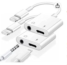 Photo 1 of iPhone 3.5 mm Headphone Jack Adapter, 2 Pack MFi Certified Lightning to AUX Audio Splitter Dongle Adapter Compatible for iPhone 11/XS/XR/X 8 7/iPad/iPod