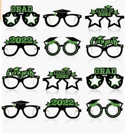 Photo 1 of Bundle of 2 
Green Graduation Glasses 2022 - Pack of 12 