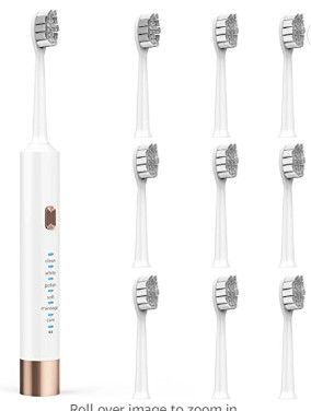 Photo 1 of Electric Toothbrush with 9 Toothbrush Heads White 