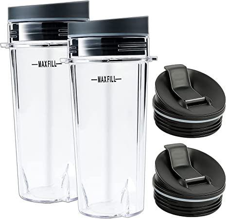 Photo 1 of 16 OZ Blender Cups Compatible with Nutri Ninja Single Serve Cups with Sip Lids and Seal Lids Replacement Parts for Ninja Series BL770 BL660
