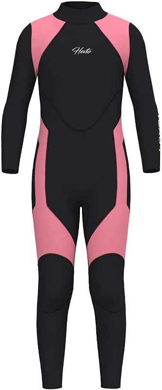 Photo 1 of Hevto Wetsuits Kids and Youth 3mm Neoprene Full Suits Long Sleeve Surfing Swimming Diving Swimsuits Keep Warm Back Zip for Water Sportsm, Size 14