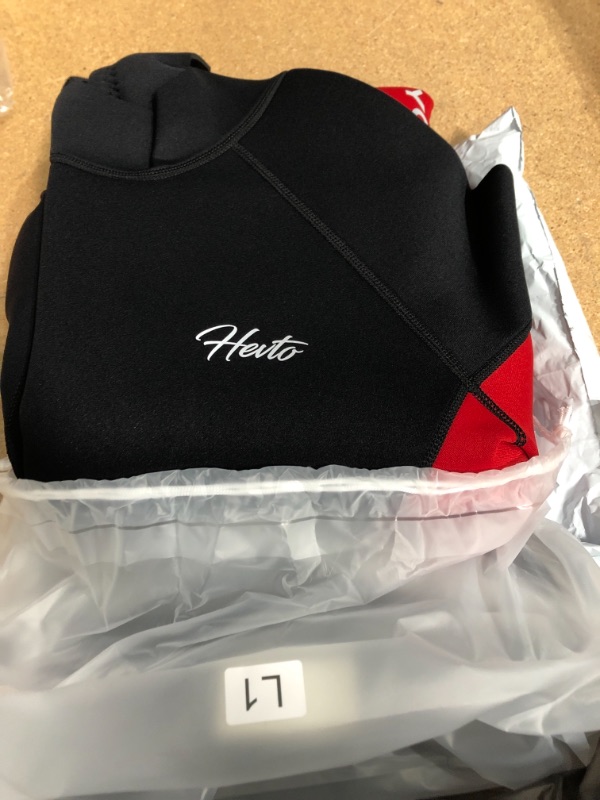Photo 1 of Hevto Wetsuits Plus Size Men and Women 3/2mm Neoprene Full Scuba Diving Suits Surfing Swimming Keep Warm Back Zip for Water Sports, P05-Mr.-Red, L1
