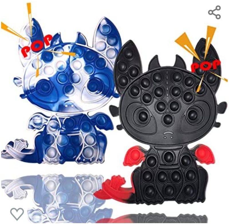 Photo 1 of 2 Packs Pop It Fidget Toys ,Pop its,Sensory Toys for Adults Kids Push Bubble Fidgets Dragon Poppers Popping Fidgets Autism ADHD ADD Party Favors for Girls Boys Games
