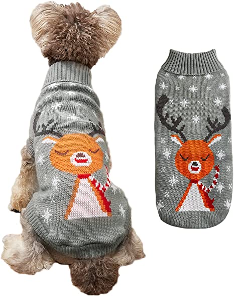 Photo 1 of Aurueda Dogs Sweater for Christmas Winter Cat Christmas Sweater Small Pet Knit Clothes for Christmas Dressup
