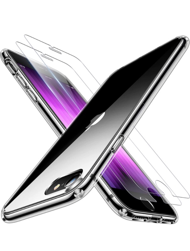 Photo 1 of Alphex Minimalist Clear Case for iPhone SE Case (2022/2020) [2 * 9H Screen Protectors] [Never Yellow] [Full Body Protection] [Heat-Dissipation] Transparent Slim Phone Cover 4.7 inch, Clear