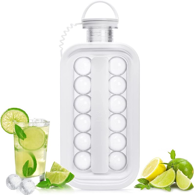 Photo 1 of  Ice Cube Trays 2 in 1 Portable Ice Ball Maker With 17 Grids Flat Body Lid Cooling Ice Pop/Cube Molds