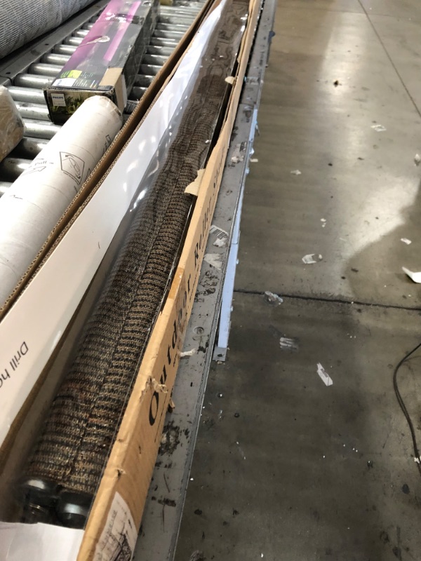 Photo 1 of     Brown Cordless Light Filtering Fade Resistant Fabric Exterior Roller Shade 72 in. W x 72 in. L