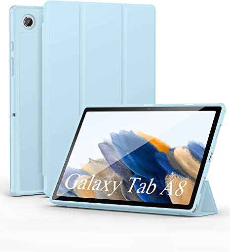 Photo 1 of Supveco Slim Case for Newest Samsung Galaxy Tab A8 10.5 Inch 2022 Release [SM-X200/X205/X207], Shockproof Cover with Soft TPU Back Shell, Auto Wake/Sleep,, Light Blue
