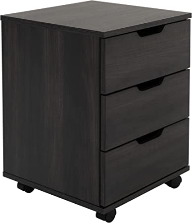 Photo 1 of Sunon 3-Drawer Vertical Filing Cabinet Rolling Wood Mobile File Cabinets Under Desk for Home Office with Casters (Dark Walnut, Non-Assembled)
