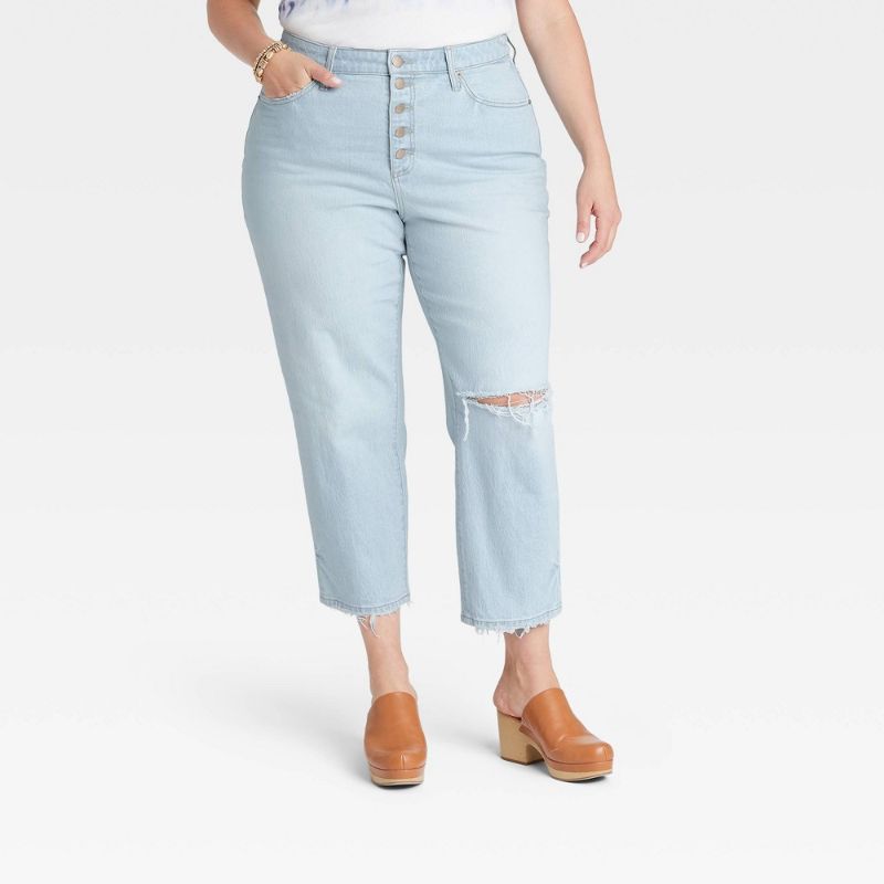 Photo 1 of 18W---Women's Plus Size High-Rise Vintage Straight Jeans - Universal Thread™
