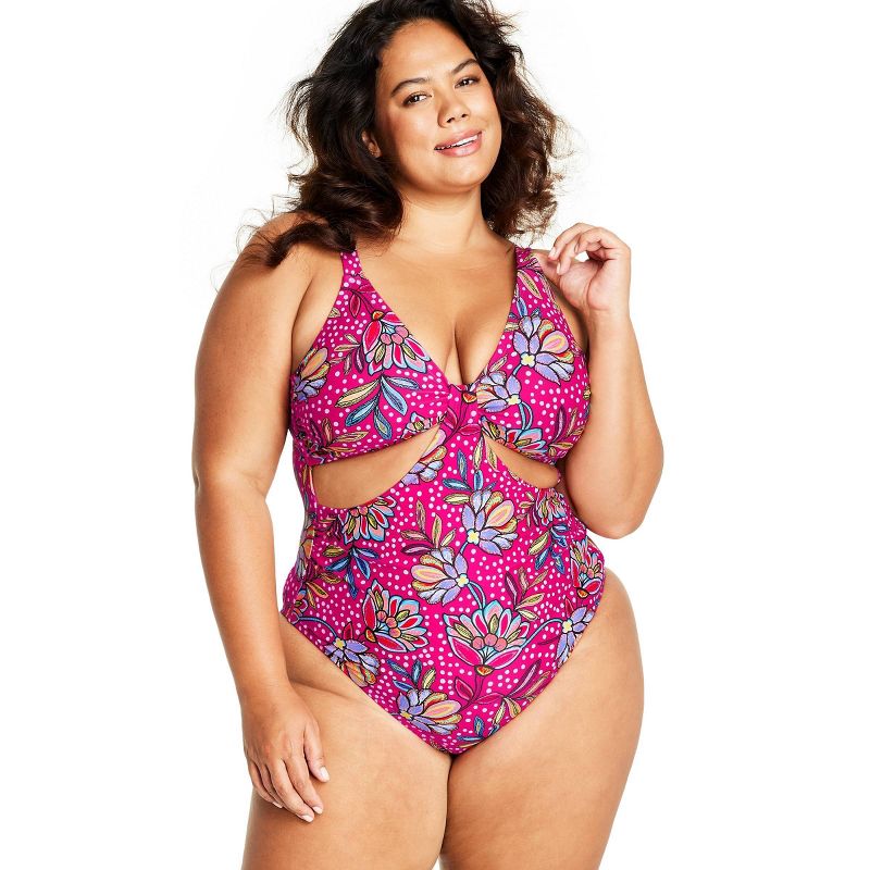 Photo 1 of Floral Print Front Cutout One Piece Swimsuit
SIZE 24W