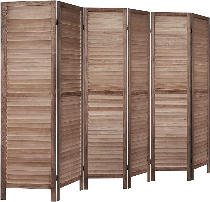 Photo 1 of (DAMAGED)RHF 6 Panel Room Divider Room Dividers and Folding Privacy Screens, Wood Privacy Screen Room Dividers, 5.6 Ft Tall Room Divider Wall, Space Seperater,Freestanding (6 Panel, Brown)
