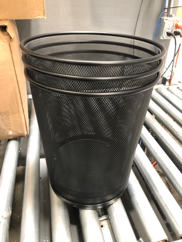 Photo 2 of 3 Pack Metalic Mesh Wastebasket for Office & Home