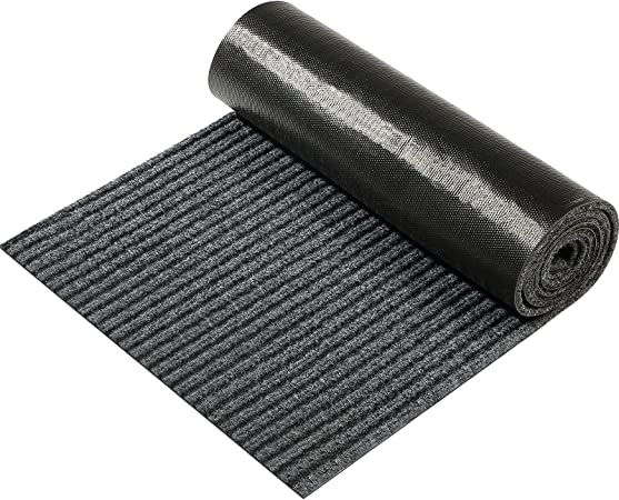 Photo 1 of 32" X 116" A Roll Large Semi-Finished Striped Door Mat Waterproof Entry Mat with Rubber Lining, Indoor and Outdoor Rug for Wet Weather, Entrance Shoe Scraper, Kitchen, Bathroom 