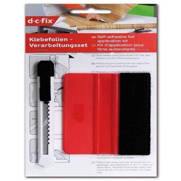 Photo 1 of (5 ITEM BUNDLE) d-c-fix Applicator Kit for Self Adhesive Decor and Window Films + 4 PACK D-C-Fix 346-0089 Home Decor Self Adhesive Film 17-inch X 78-inch Whitewood 