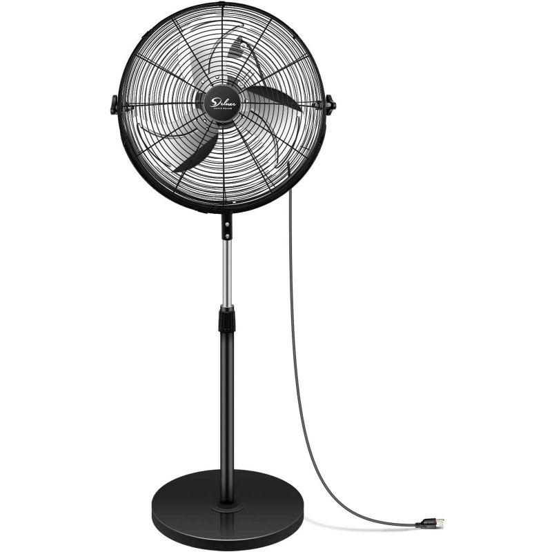 Photo 1 of (Incomplete - Missing Components)KALEFU 20 Inch Pedestal Standing Fan, High Velocity, Heavy Duty Metal, Black
