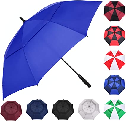 Photo 1 of MRTLLOA Automatic Open Golf Umbrella, 62/68/72 Inch Extra-Large Oversized Double Canopy Vented Windproof Waterproof Stick Rain Golf Umbrellas 
