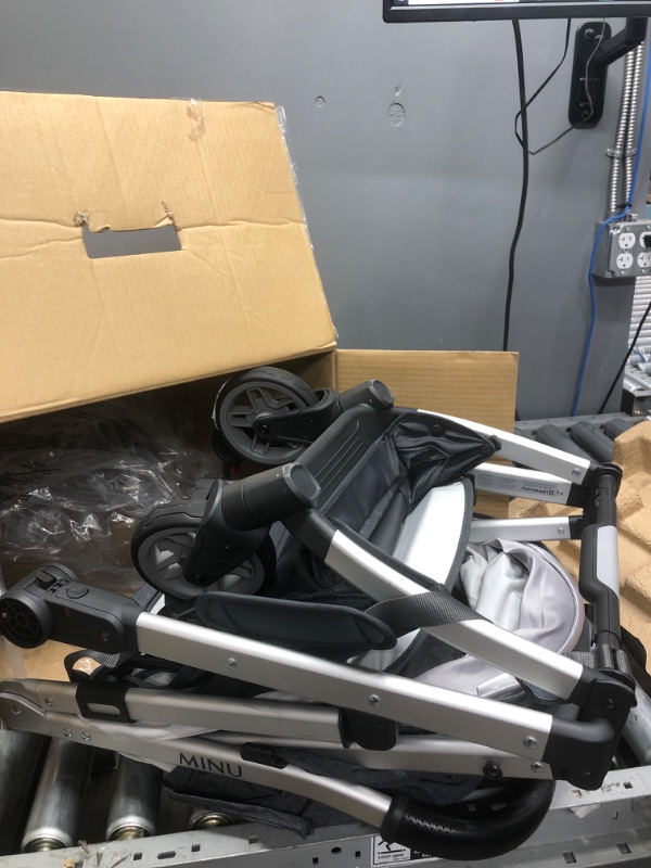 Photo 2 of 2018 UPPAbaby MINU Stroller - Jordan (Charcoal Melange/Silver/Black Leather) Charcoal Melange/Silver/Black Leather (1243257)
