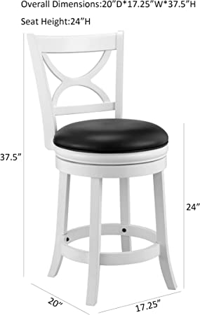 Photo 1 of Ball & Cast Swivel Counter Height Barstool 24 Inch Seat Height White Set of 1
