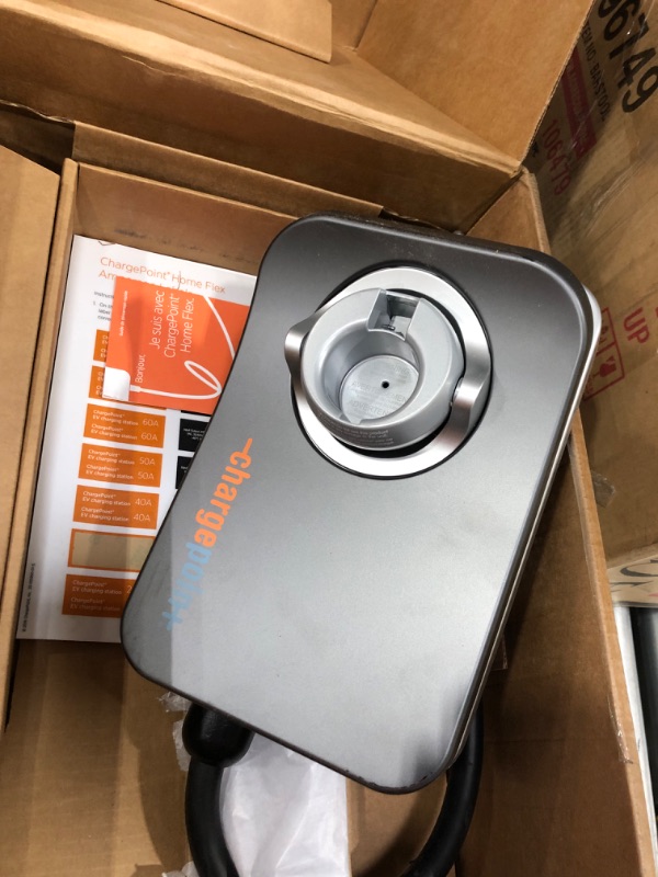 Photo 1 of ChargePoint Home Flex Electric Vehicle (EV) Charger upto 50 Amp, 240V, Level 2 WiFi Enabled EVSE, UL Listed, Energy Star, NEMA 6-50 Plug or Hardwired, Indoor/Outdoor, 23-Foot Cable
