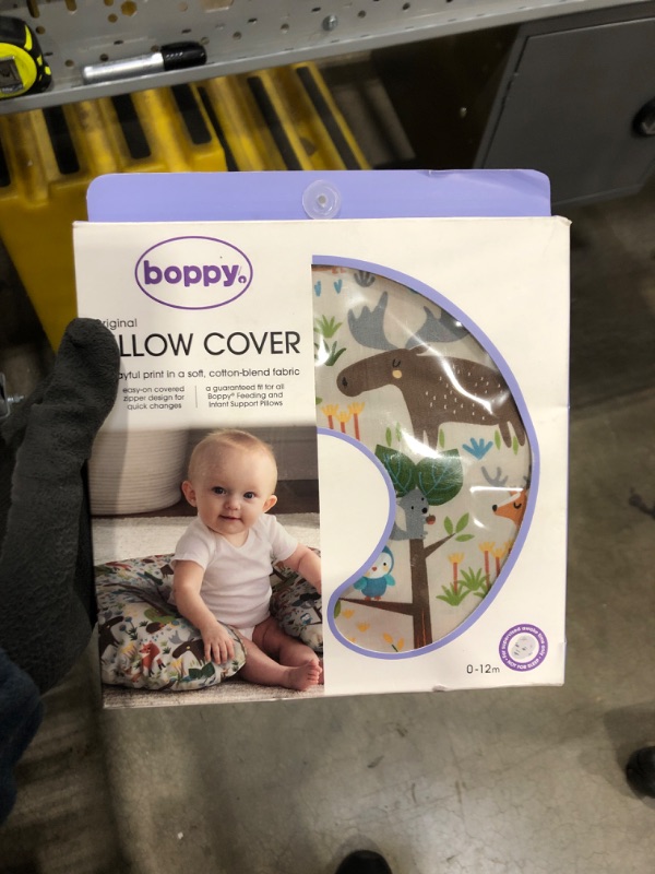 Photo 2 of Boppy Nursing Pillow Coverâ€”Original | Earth Tone Woodland | Cotton Blend Fabric | Fits Boppy Bare Naked, Original and Luxe Breastfeeding Pillow | Awake Time Only 1 Count (Pack of 1)
