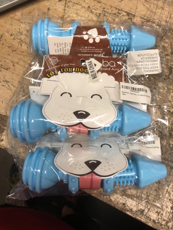 Photo 2 of 3 PACK Blessed Aura Dog Chew Toys for Aggressive Chewers - Durable Dog Teething Toys for Small/Medium & Large Breed - Rubber Dog Toys for Puppies