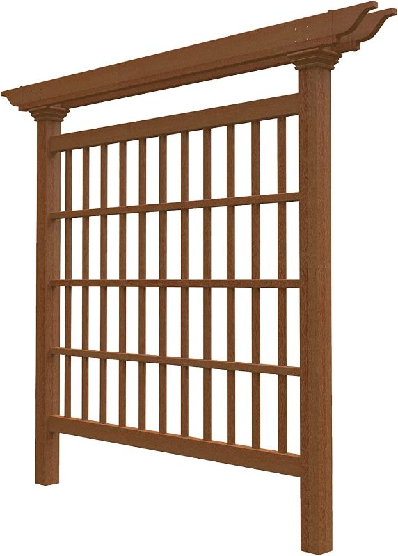 Photo 1 of *INCOMPLETE BOX 1 OF2* Vita VA84051 Colonial Composite Privacy Screen Trellis, Brown
