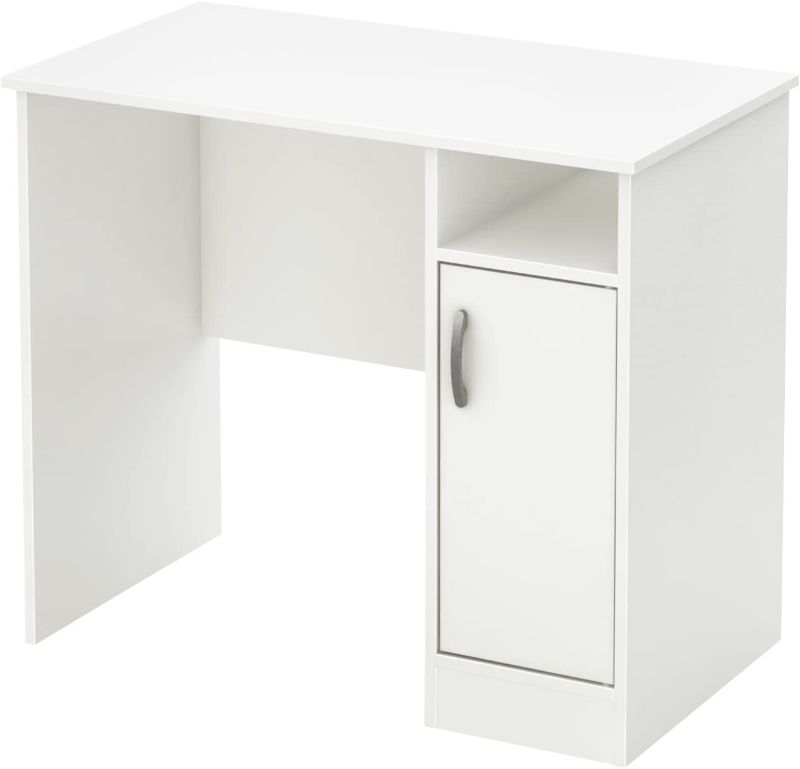 Photo 1 of South Shore Small Computer Desk with Door, Pure White

