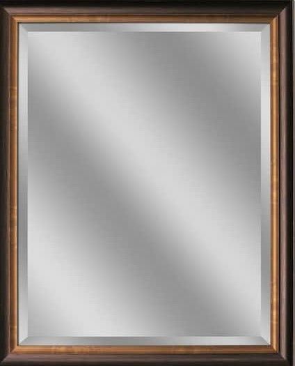 Photo 1 of 26 in. W x 32 in. H Framed Rectangular Beveled Edge Bathroom Vanity Mirror in Oil rubbed bronze
