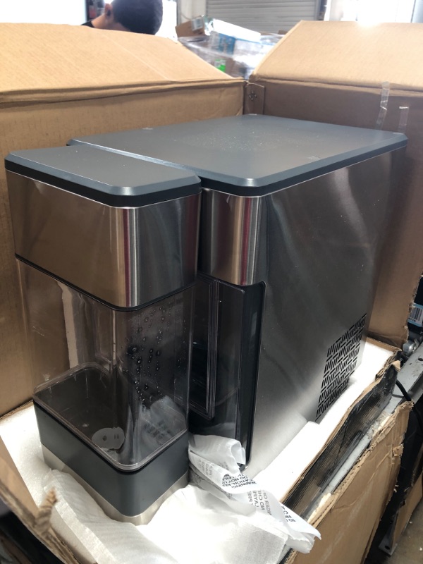 Photo 2 of GE Profile Opal | Countertop Nugget Ice Maker with Side Tank | Portable Ice Machine Makes up to 24 lbs. of Ice Per Day | Stainless Steel Finish
