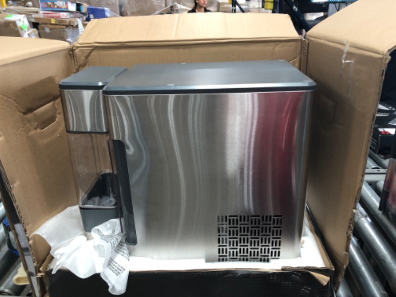 Photo 3 of GE Profile Opal | Countertop Nugget Ice Maker with Side Tank | Portable Ice Machine Makes up to 24 lbs. of Ice Per Day | Stainless Steel Finish
