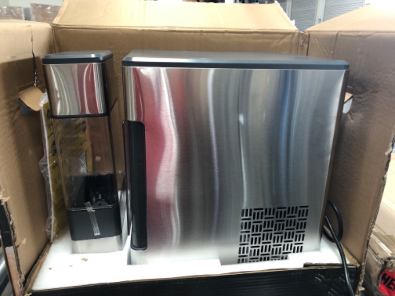 Photo 2 of GE Profile Opal | Countertop Nugget Ice Maker with Side Tank | Portable Ice Machine Makes up to 24 lbs. of Ice Per Day | Stainless Steel Finish
