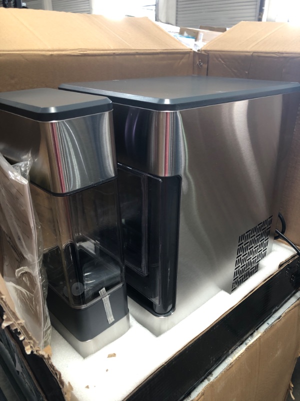 Photo 3 of GE Profile Opal | Countertop Nugget Ice Maker with Side Tank | Portable Ice Machine Makes up to 24 lbs. of Ice Per Day | Stainless Steel Finish
