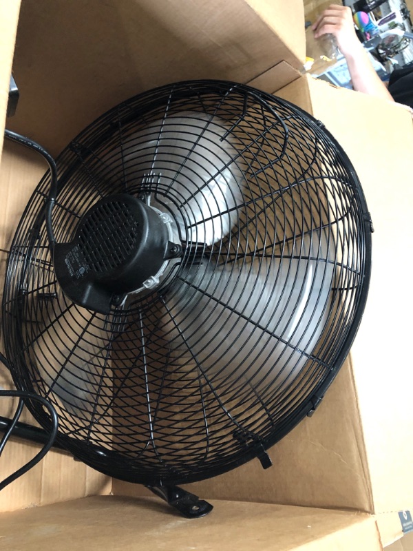 Photo 2 of Lasko Metal Commercial Grade Electric Plug-In High Velocity Floor Fan with Wall Mount Option and Remote Control for Indoor Home, Bedroom, Garage, Basement, and Work Shop Use, Black H20660
