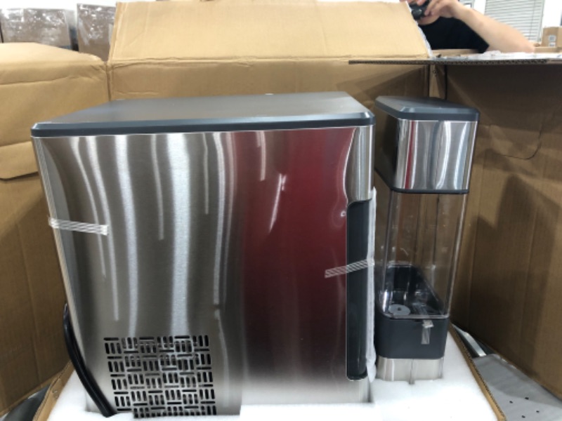 Photo 1 of GE Profile Opal | Countertop Nugget Ice Maker with Side Tank | Portable Ice Machine Makes up to 24 lbs. of Ice Per Day | Stainless Steel Finish
