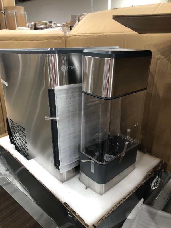 Photo 3 of GE Profile Opal | Countertop Nugget Ice Maker with Side Tank | Portable Ice Machine Makes up to 24 lbs. of Ice Per Day | Stainless Steel Finish
