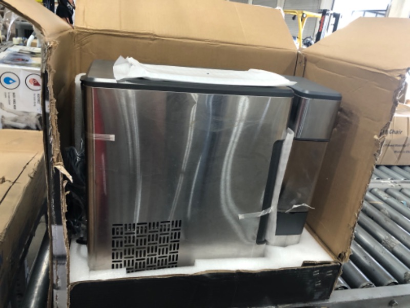 Photo 2 of GE Profile Opal | Countertop Nugget Ice Maker with Side Tank | Portable Ice Machine Makes up to 24 lbs. of Ice Per Day | Stainless Steel Finish
