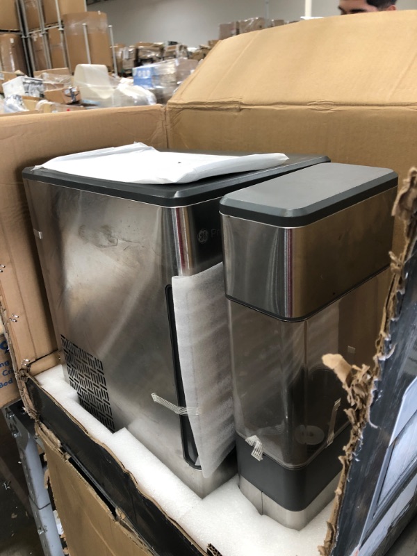 Photo 4 of GE Profile Opal | Countertop Nugget Ice Maker with Side Tank | Portable Ice Machine Makes up to 24 lbs. of Ice Per Day | Stainless Steel Finish
