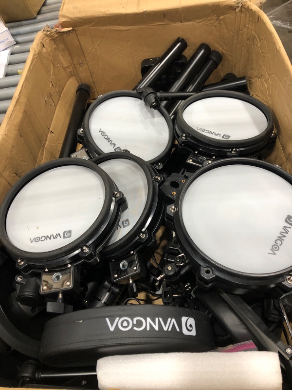 Photo 2 of ***Parts Only***Vangoa Electric Drum Set Mesh Head Electronic Drum Set For Beginners Adults, 8 Piece Electric Drum Kit With 180 Sounds, Light and Portable, Easy Installation?More Stable***Missing hardware. Board is burnt out.

