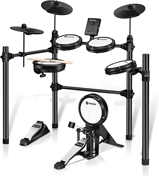Photo 1 of ***Parts Only***Vangoa Electric Drum Set Mesh Head Electronic Drum Set For Beginners Adults, 8 Piece Electric Drum Kit With 180 Sounds, Light and Portable, Easy Installation?More Stable***Missing hardware. Board is burnt out.
