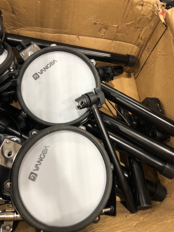 Photo 3 of ***Parts Only***Vangoa Electric Drum Set Mesh Head Electronic Drum Set For Beginners Adults, 8 Piece Electric Drum Kit With 180 Sounds, Light and Portable, Easy Installation?More Stable***Missing hardware. Board is burnt out.

