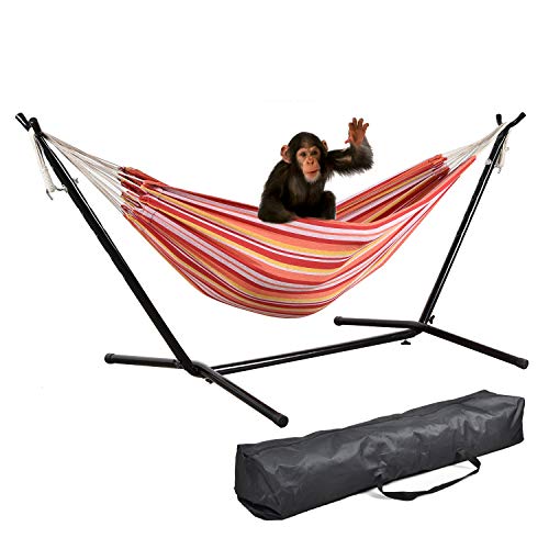 Photo 1 of ***MISSING COMPONENTS*** CHARAVECTOR 9 ft Portable Double Hammock Bed with Adjustable Stand Carrying Case Easy Assemble Space Saving Steel Stand Accommodates Two Adults
