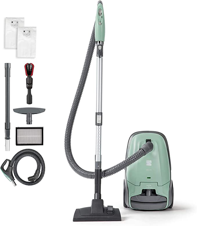 Photo 1 of Kenmore pet Friendly Lightweight Bagged Canister Vacuum Cleaner with Extended telescoping Wand, HEPA Filter, Retractable Cord, and 2 Cleaning Tools, Green
