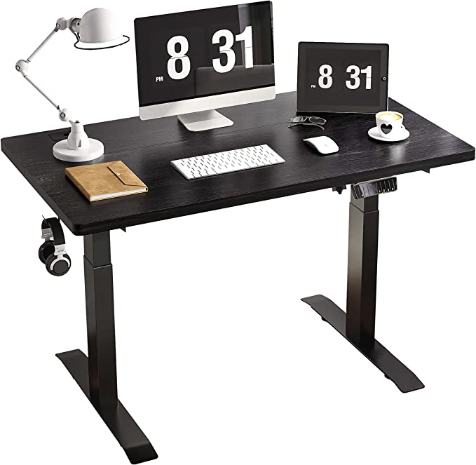 Photo 1 of IYEE NATURE Electric Standing Desk with Black Top 40 x 24 Inches, Stand Up Desk with Adjustable Height and Splice Board for Home Office
