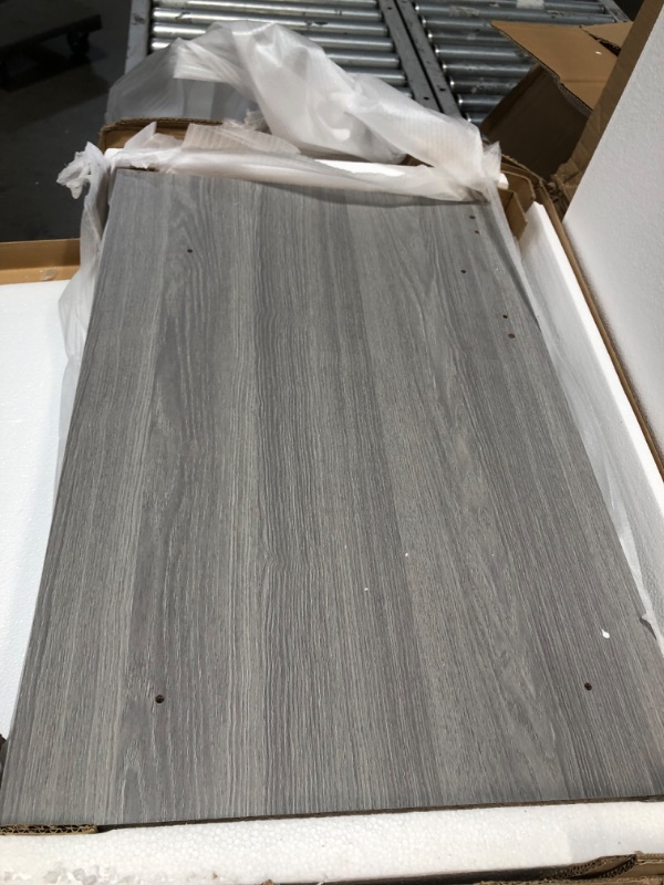 Photo 1 of Functional L Shaped Desk with Storage Gray - Techni Mobili (BOX 2 OF 2 ONLY. INCOMPLETE SET)