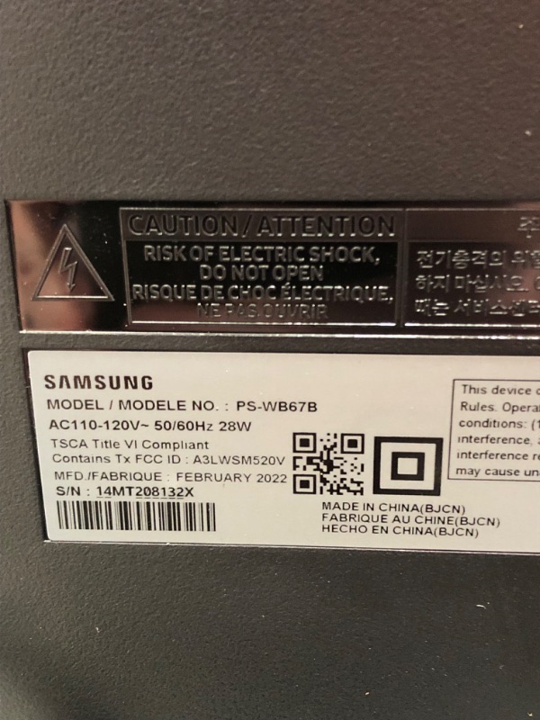 Photo 6 of SAMSUNG HW-Q600B 3.1.2ch Soundbar w/ Dolby Audio, DTS:X, Q Symphony, Adaptive Sound, Game Pro Mode, Bluetooth Connection, 2022 (POWERED ON BUT COULD NOT GET SOUND TO COME OUT. POTENTIALLY NONFUNCTIONAL)